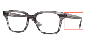 Branches originales Ray-Ban RB4323V vue, couleur 5999 · Rayé gris havane