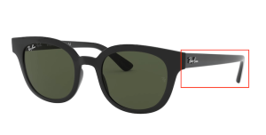 Branches originales Ray-Ban RB4324, couleur 601 · Noir