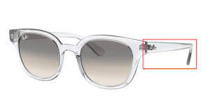 Branches originales Ray-Ban RB4324, couleur 6447 · Transparent