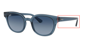 Branches originales Ray-Ban RB4324, couleur 6448 · Transparent bleu foncé