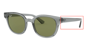 Branches originales Ray-Ban RB4324, couleur 6450 · Transparent gris