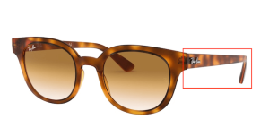 Branches originales Ray-Ban RB4324, couleur 6475 · Jaune havane clair