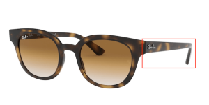 Branches originales Ray-Ban RB4324, couleur 710 · Havane clair