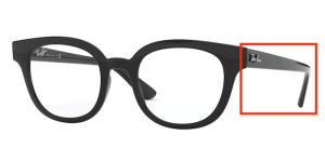 Branches originales Ray-Ban RB4324V, couleur 2000 · Noir brillant