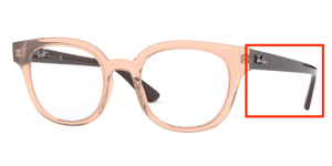 Branches originales Ray-Ban RB4324V, couleur 5940 · Transparent marron clair