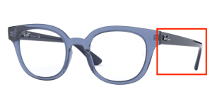 Branches originales Ray-Ban RB4324V, couleur 5941 · Transparent bleu