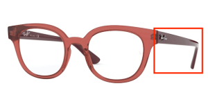 Branches originales Ray-Ban RB4324V, couleur 5942 · Transparent rouge clair