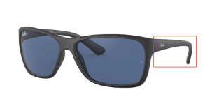 Branches originales Ray-Ban RB4331, couleur 601S · Noir mat