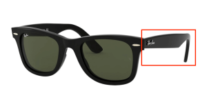 Branches originales Ray-Ban RB4340 Wayfarer, couleur 601 · Noir