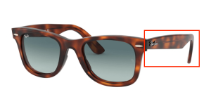 Branches originales Ray-Ban RB4340 Wayfarer, couleur 6397 · Rouge havane