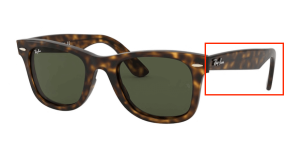 Branches originales Ray-Ban RB4340 Wayfarer, couleur 710 · Havane clair