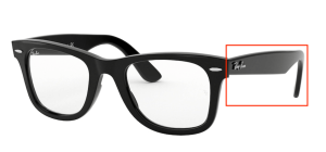 Branches originales Ray-Ban RB4340V vue, couleur 2000 · Noir brillant