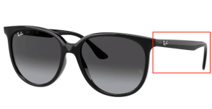 Branches originales Ray-Ban RB4378, couleur 601 · Noir