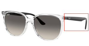 Branches originales Ray-Ban RB4378, couleur 6477 · Transparent