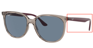 Branches originales Ray-Ban RB4378, couleur 6572 · Transparent gris