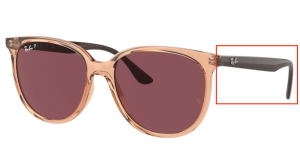 Branches originales Ray-Ban RB4378, couleur 6602 · Transparent marron