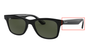 Branches originales Ray-Ban RB4640, couleur 601 · Noir