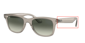 Branches originales Ray-Ban RB4640, couleur 6449 · Transparent gris
