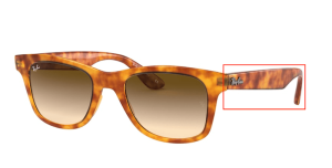 Branches originales Ray-Ban RB4640, couleur 6475 · Jaune havane clair