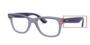 Branches originales Ray-Ban RB4640V vue, couleur 5995 · Transparent violet