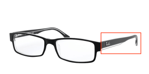 Branches originales Ray-Ban RB5114 vue, couleur 2034 · Supérieur noir sur transparent