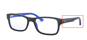 Branches originales Ray-Ban RB5268, couleur 5179 · Supérieur noir sur bleu