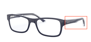 Branches originales Ray-Ban RB5268, couleur 5739 · Supérieur bleu sur trasparent