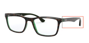 Branches originales Ray-Ban RB5279 vue, couleur 5974 · Havane sur transparent vert