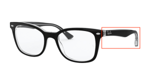 Branches originales Ray-Ban RB5285 vue, couleur 2034 · Supérieur noir sur transparent