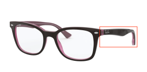 Branches originales Ray-Ban RB5285 vue, couleur 2126 · Marron/rose