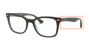 Branches originales Ray-Ban RB5285 vue, couleur 2383 · Supérieur havane sur vert transp.