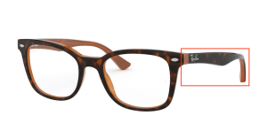 Branches originales Ray-Ban RB5285 vue, couleur 5713 · Supérieur havane sur marron clair