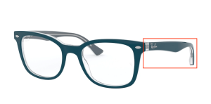 Branches originales Ray-Ban RB5285 vue, couleur 5763 · Supérieur tuquoise sur trasparent