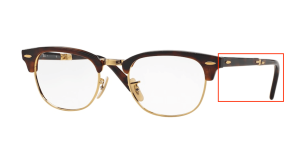 Branches originales Ray-Ban RB5334 vue, couleur 2372 · Rouge havane