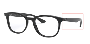 Branches originales Ray-Ban RB5356 vue, couleur 2000 · Noir brillant
