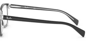 Branches originales Ray-Ban RB5362 vue, couleur 2034 · Supérieur noir sur transparent