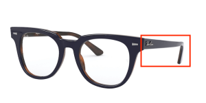 Branches originales Ray-Ban RB5377 vue METEOR, couleur 5910 · Supérieur bleu sur havane rouge