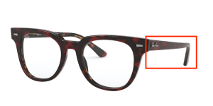 Branches originales Ray-Ban RB5377 vue METEOR, couleur 5911 · Supérieur trasp rouge sur havanaorange
