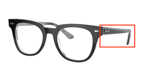 Branches originales Ray-Ban RB5377 vue METEOR, couleur 8089 · Noir sur chevron gris/burgundy