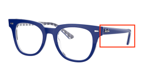 Branches originales Ray-Ban RB5377 vue METEOR, couleur 8090 · Bleu sur vichy bleu/blanc