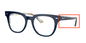 Branches originales Ray-Ban RB5377 vue METEOR, couleur 8091 · Bleu sur stripes orange/bleu