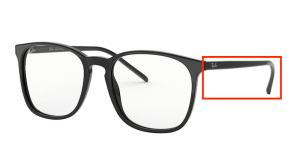 Branches originales Ray-Ban RB5387 vue, couleur 2000 · Noir brillant