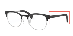 Branches originales Ray-Ban RB6317 vue, couleur 2832 · Supérieur noir sur argent mat