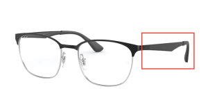 Branches originales Ray-Ban RB6356 vue, couleur 2861 · Supérieur noir sur argent