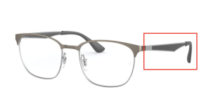 Branches originales Ray-Ban RB6356 vue, couleur 2874 · Supérieur brushed gunmetal sur argent
