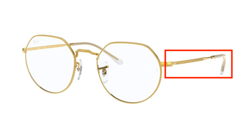 Branches originales Ray-Ban RB6365 vue JACK, couleur 3086 · Legend or