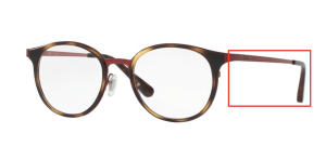 Branches originales Ray-Ban RB6372M vue, couleur 2922 · Brushed bordo