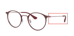Branches originales Ray-Ban RB6378 vue, couleur 3070 · Bordeaux sur clair bordeaux