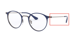 Branches originales Ray-Ban RB6378 vue, couleur 2906 · Gunmetal/bleu brillant