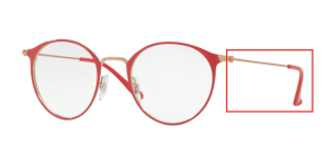 Branches originales Ray-Ban RB6378 vue, couleur 2974 · Cooper supérieur sur bordeux